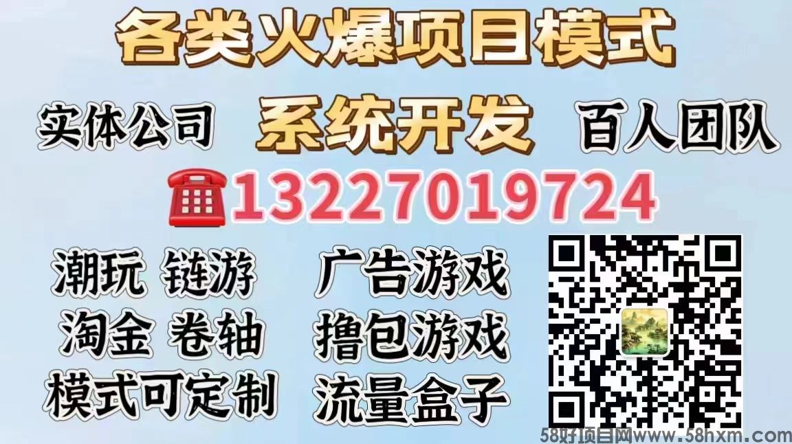 市面上各种火爆项目开发搭建，支持定制模式系统开发