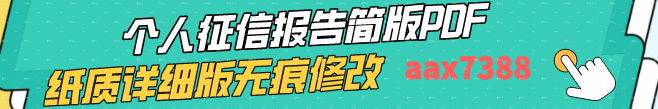 个人征信报告简版PDF、纸质详细版无痕修改 联系微信：aax7388