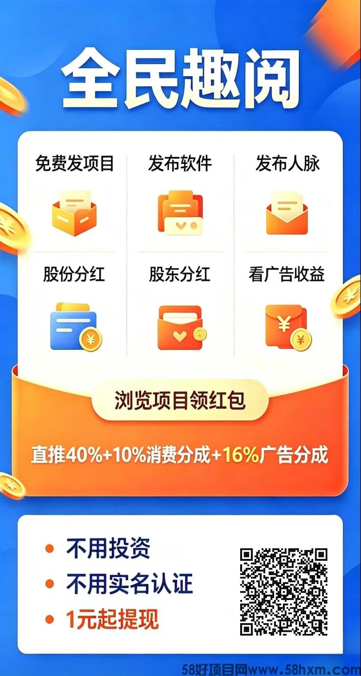 【全民趣阅】零撸广赚，保底收益高，新品上线，