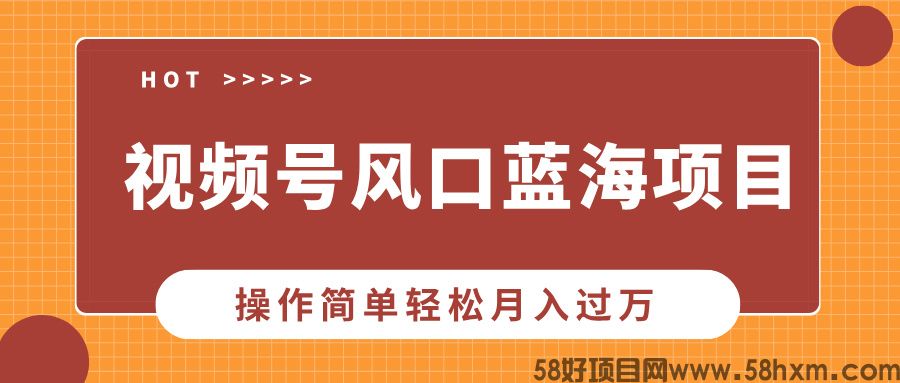 视频号风口蓝海项目，中老年人的流量密码，操作简单轻松月入过万