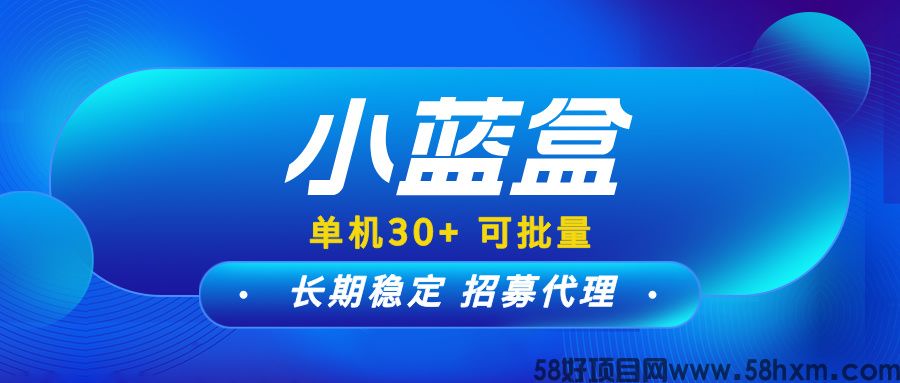 【小蓝盒】新手也可以做的稳定项目，单机收益稳定，团队有扶持！