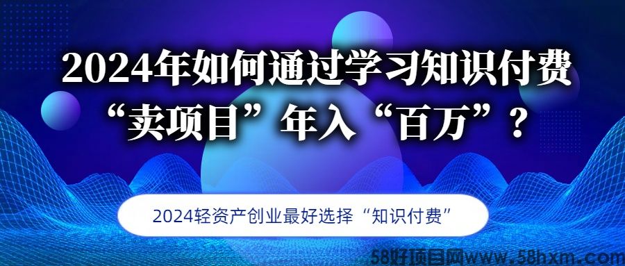 2024年普通人如何通过知识付费“卖项目”年入“百万”，全网最专业的导师培训课程