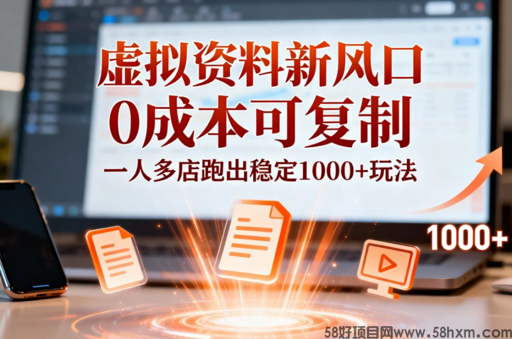 小红书虚拟资料新风口,0成本可复制,一人多店跑出稳定1000+玩法